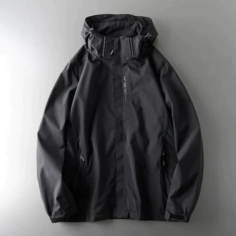 Drune | Herren Wasserdicht Windbreaker Schwarz Jacke