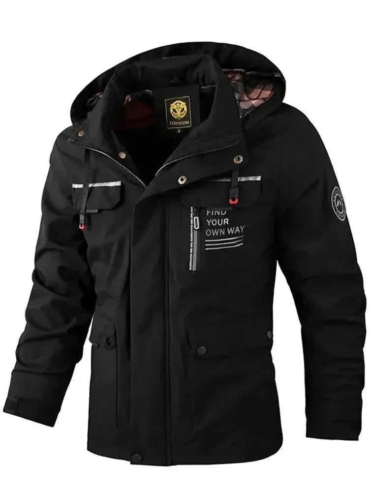 Drune | Wasserdichte Kapuzen Herren Windbreaker Jacke