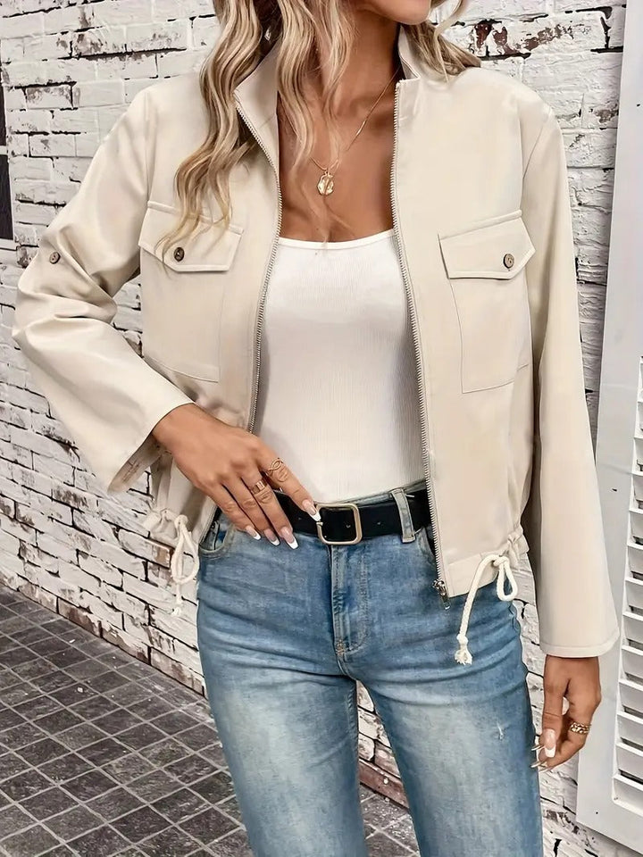 Drune | Lässige Zip-Jacke mit Kordelzug
