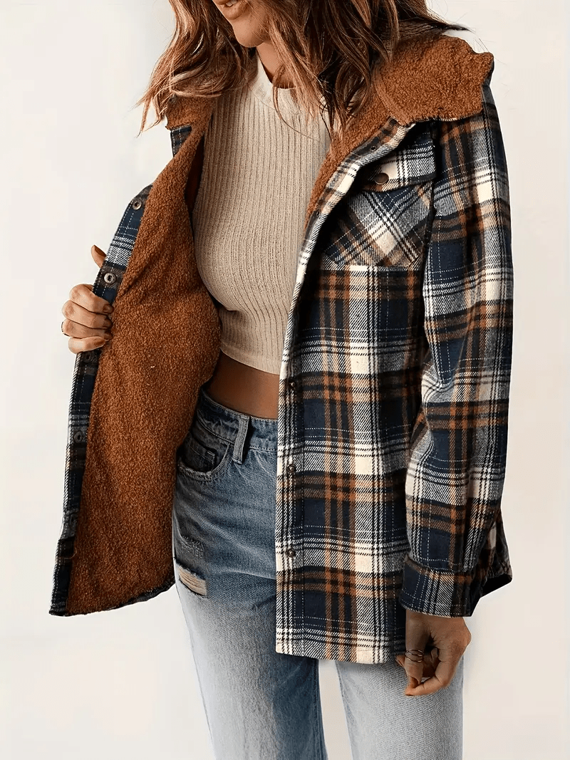 Drune | Shacket mit Faux-Schaffellkragen - Gemütliche Schicht - Lässiges Herbst-Essential