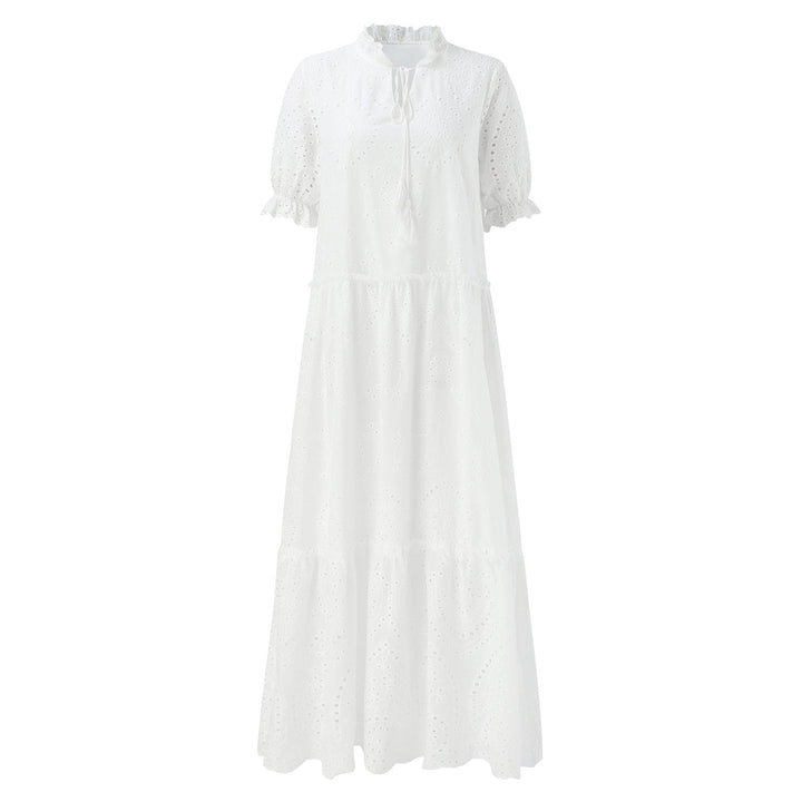 Drune | Weiß Plus-Size Rüschenkleid