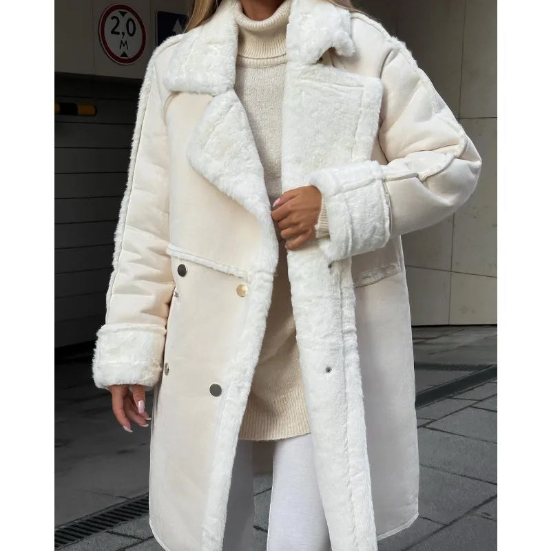 Drune | Kuscheliger Mantel mit Shearling Futter in Übergröße