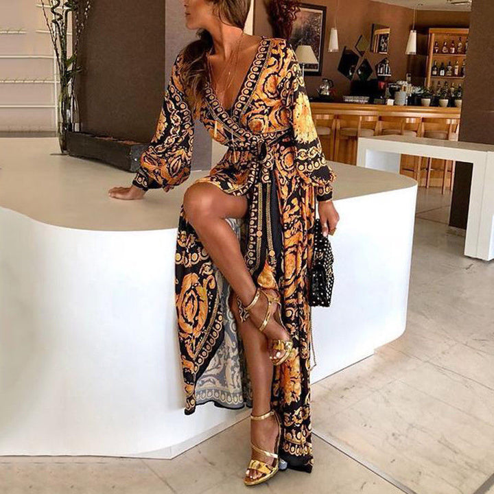Drune | Boho Damenkleid mit Schlitz