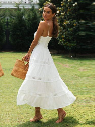 Drune | Weiße Maxi Strandkleid