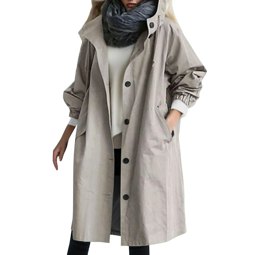 Drune | Winddichter Damen-Trenchcoat mit Kapuze