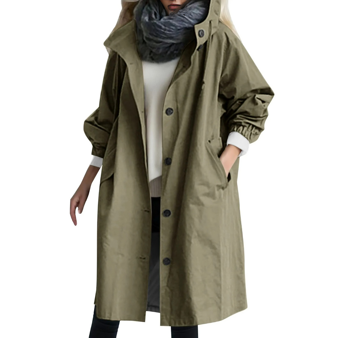 Drune | Winddichter Damen-Trenchcoat mit Kapuze