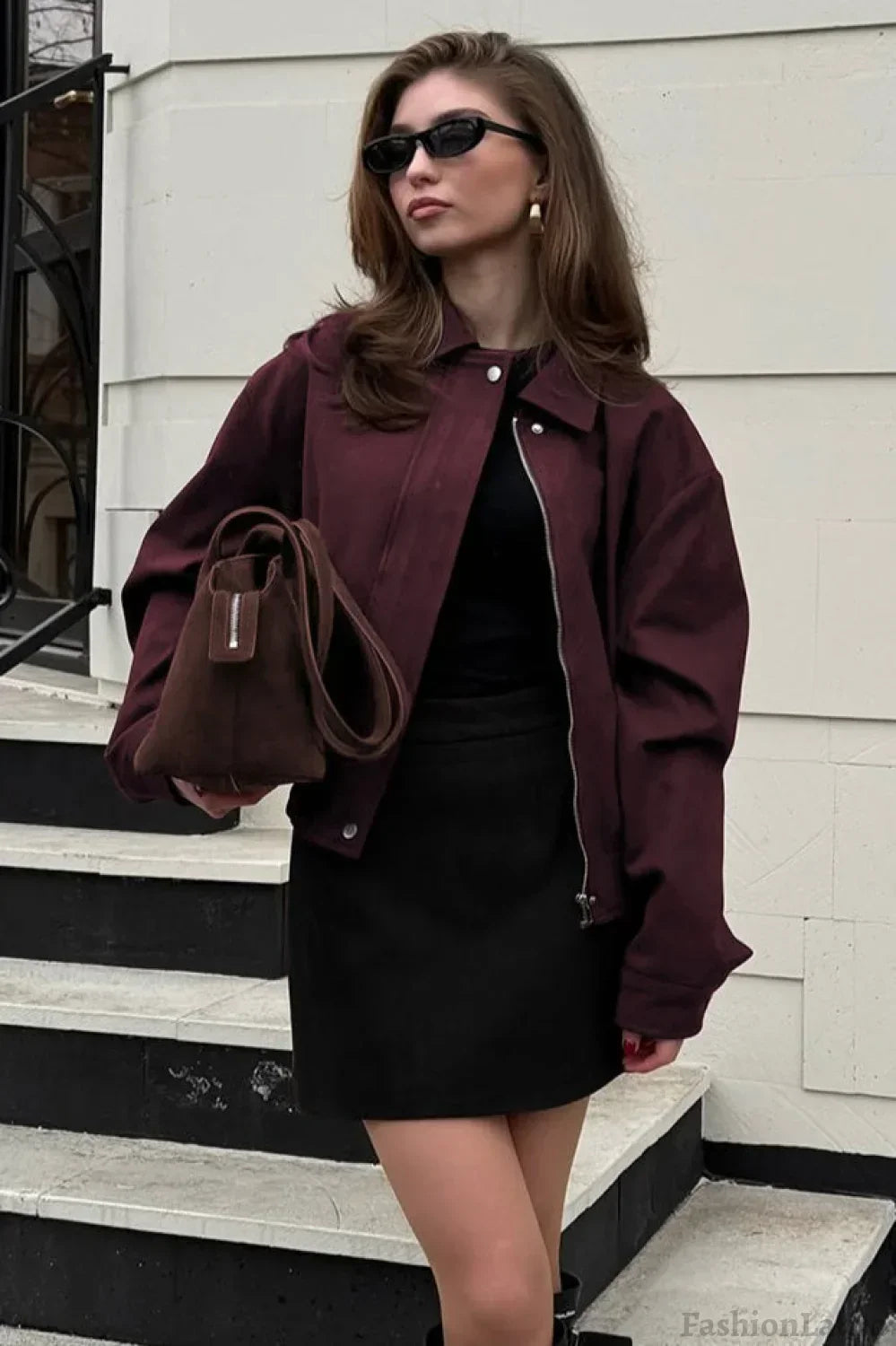 Drune | Rote Wildleder Utility Jacke