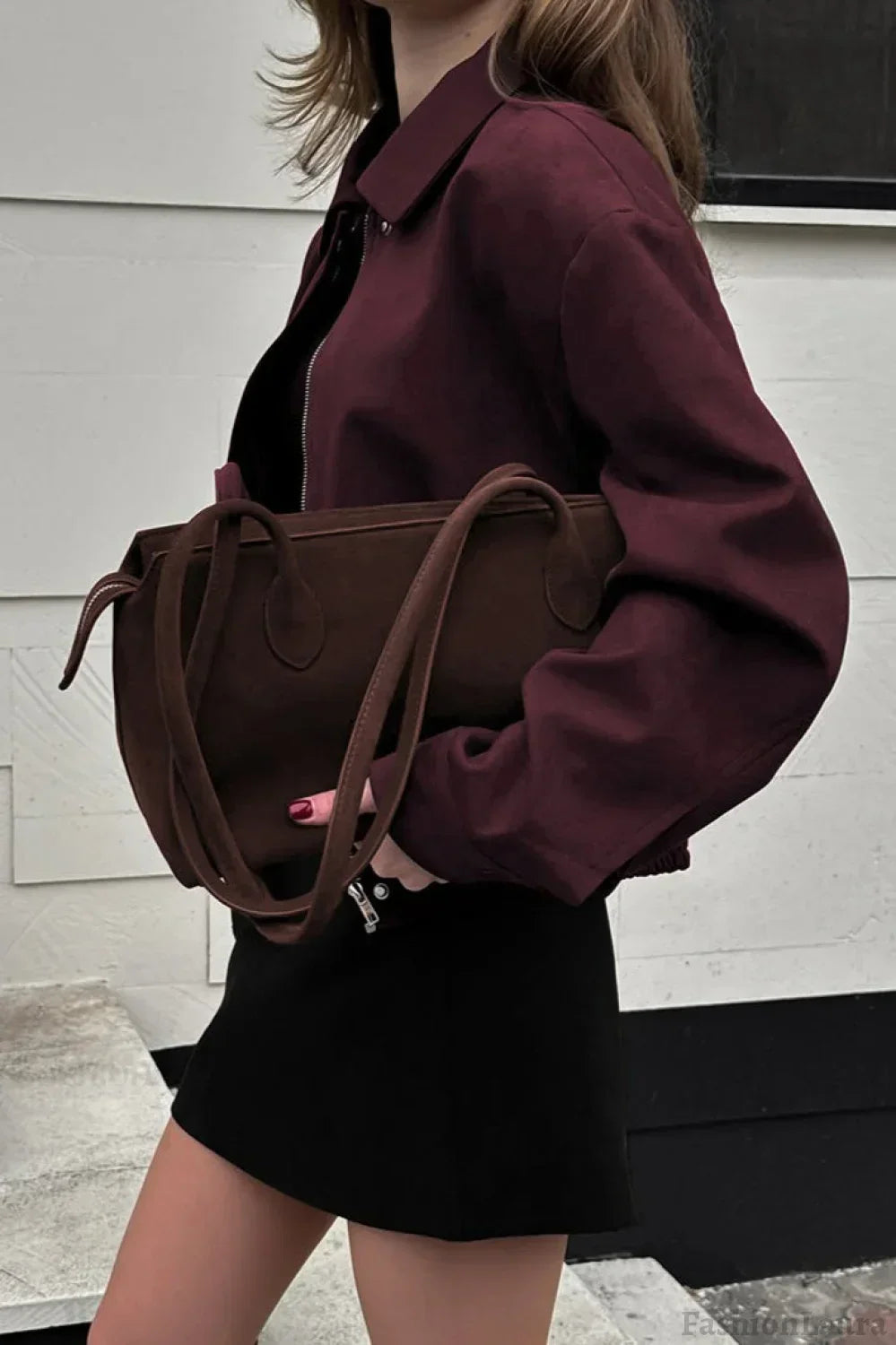 Drune | Rote Wildleder Utility Jacke