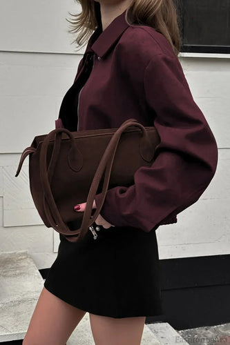 Drune | Rote Wildleder Utility Jacke