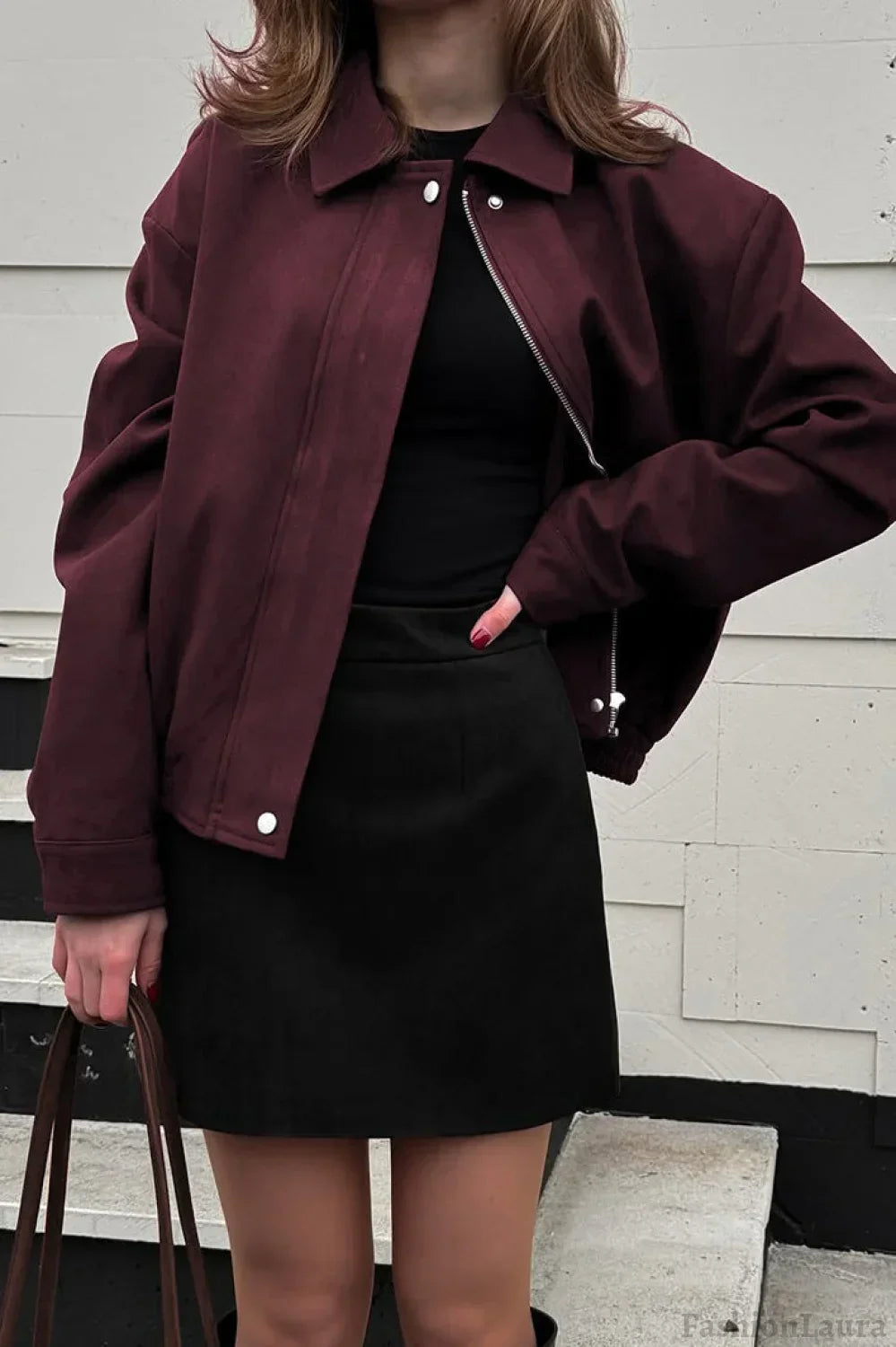 Drune | Rote Wildleder Utility Jacke