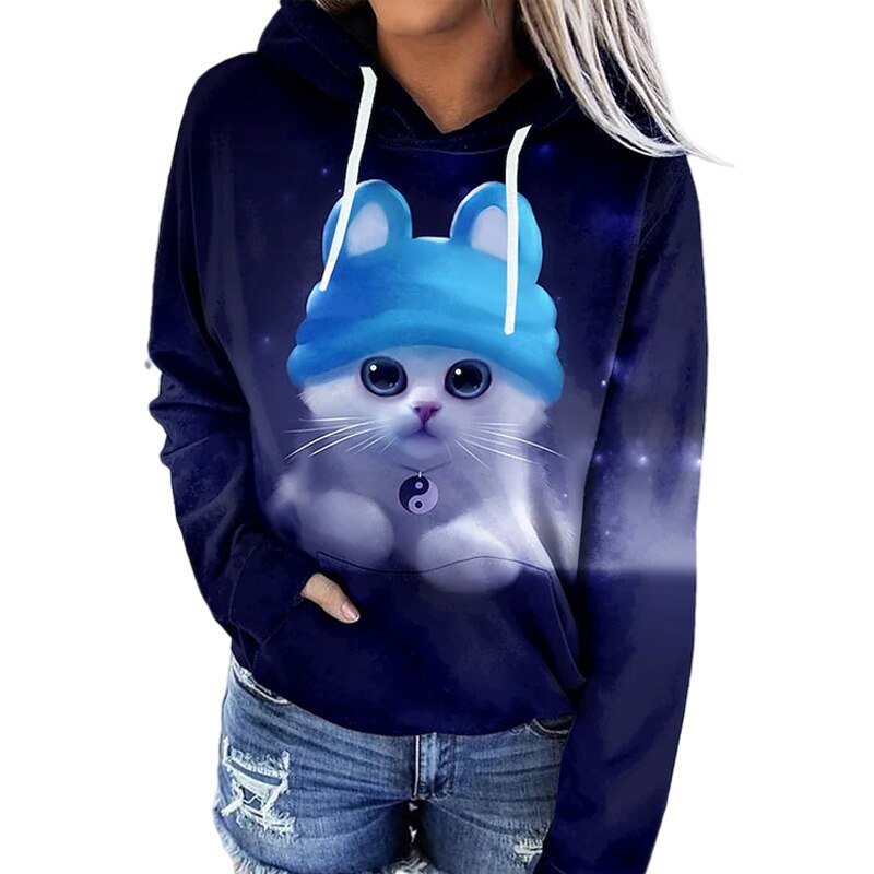 Drune | Hoodie Relaxed Fit Künstlerischer Druck Weiche Baumwolle Tasche