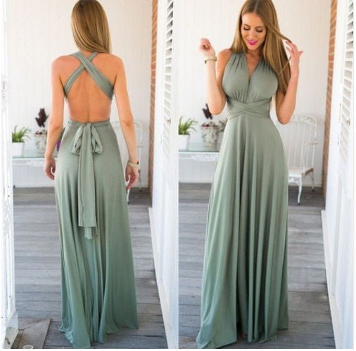 Drune | Elegantes Halter-Maxikleid ohne Rücken für Frauen