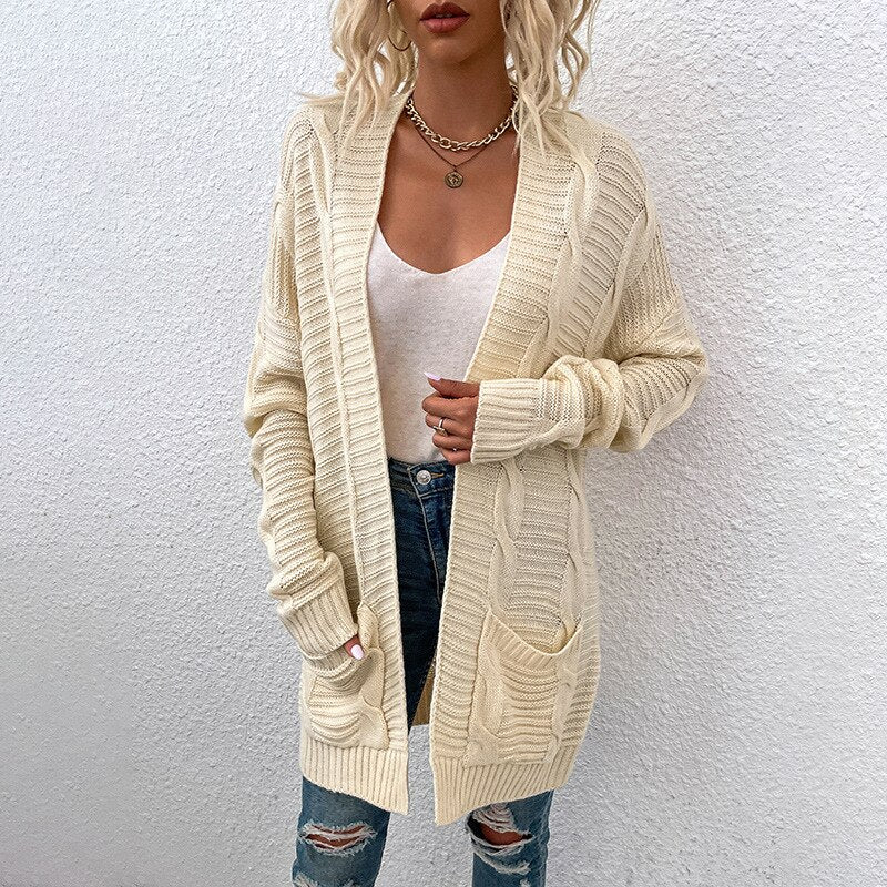 Drune Strickjacke | Bequemer langer Strickmantel für Frauen