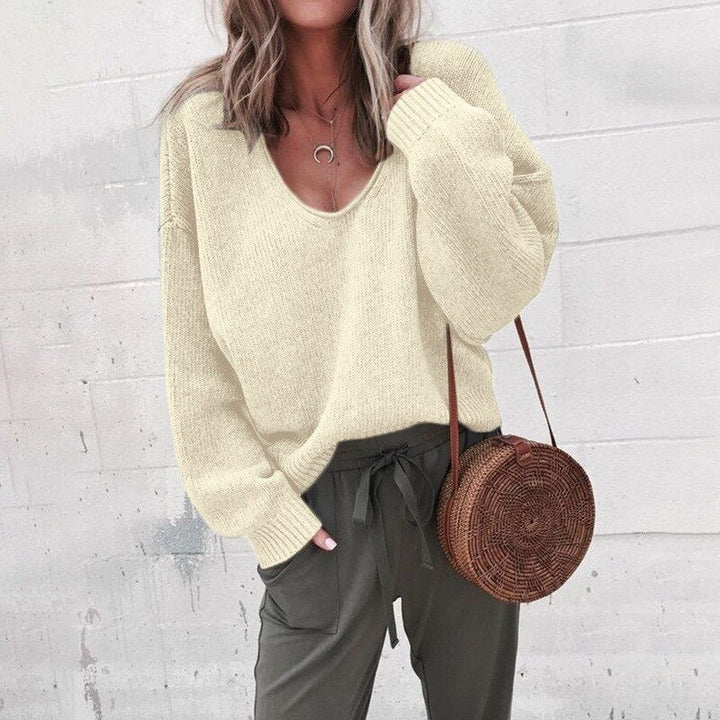 Drune | Elegante Bequeme V-Ausschnitt Pullover Für Frauen
