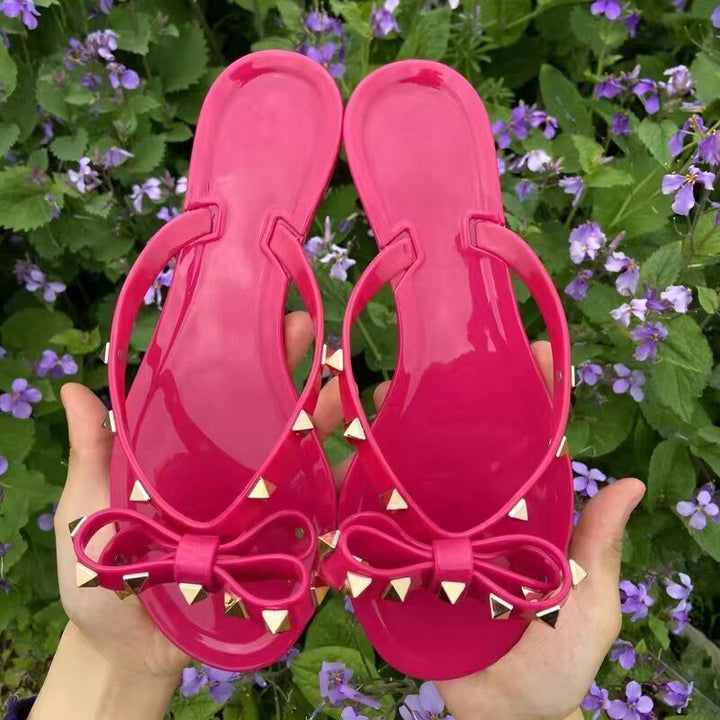 Drune | Nieten-Schleife-Knoten Flip-Flops Sandalen