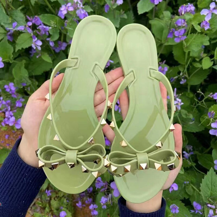 Drune | Nieten-Schleife-Knoten Flip-Flops Sandalen