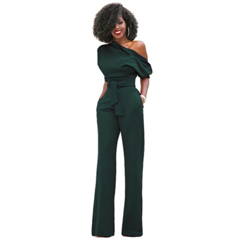 Drune | Schulterloser, Eleganter Jumpsuit Mit Gürtel Für Damen