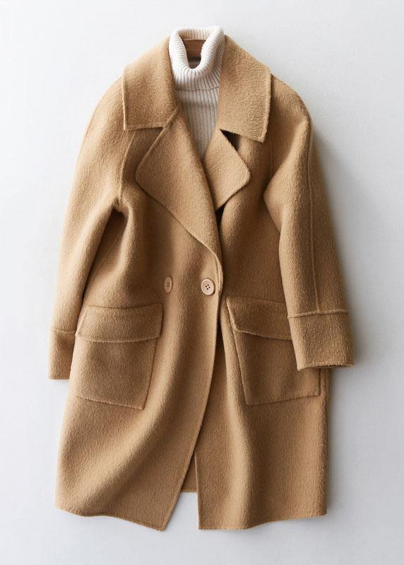 Drune | Chic Wintermantel khaki mit großen bequemen Taschen