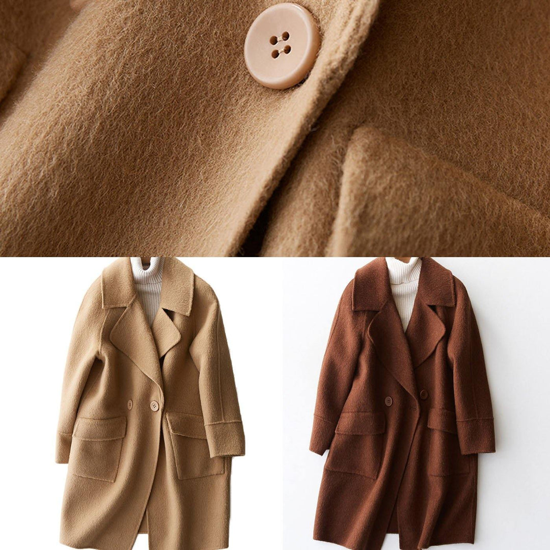 Drune | Chic Wintermantel khaki mit großen bequemen Taschen