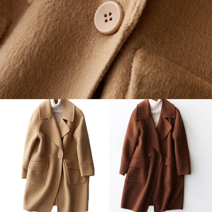 Drune | Chic Wintermantel khaki mit großen bequemen Taschen