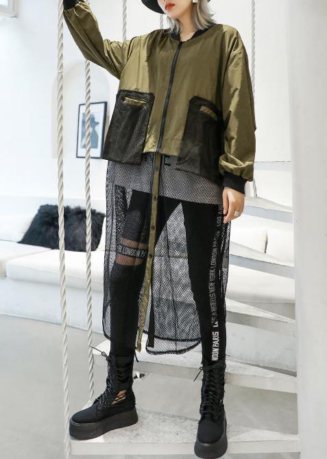 Drune | army green Mäntel Lockere Taschen Patchwork-Mantel