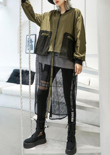 Drune | army green Mäntel Lockere Taschen Patchwork-Mantel