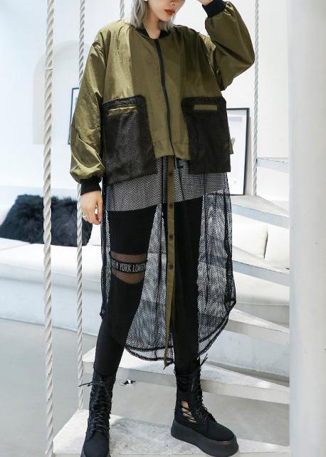 Drune | army green Mäntel Lockere Taschen Patchwork-Mantel