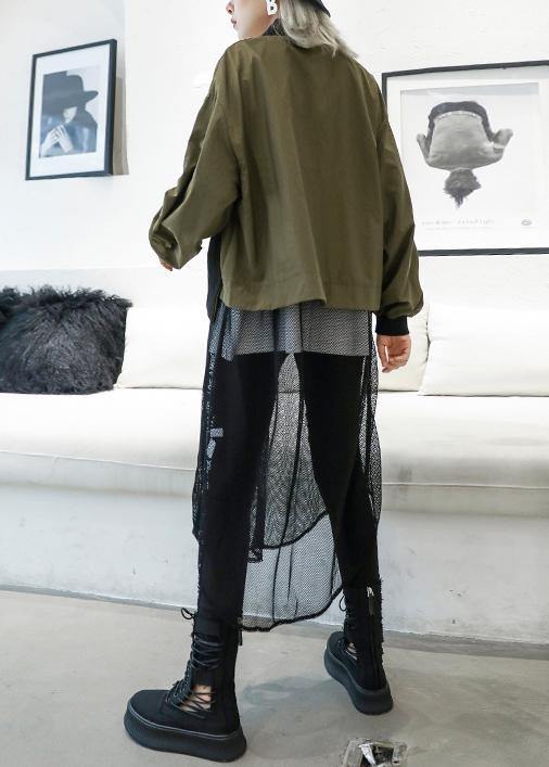 Drune | army green Mäntel Lockere Taschen Patchwork-Mantel