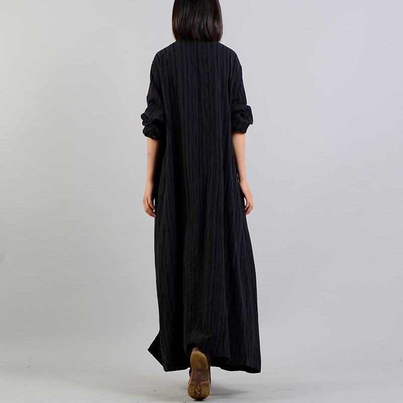 Drune | schwarzer Mantel Oversize Stehkragen baggy Wintermantel Mode Patchworkjacken