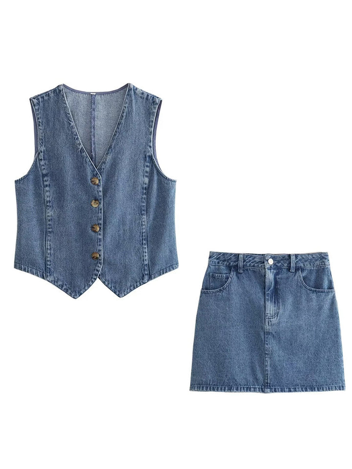 Drune | Damen Blaue Jeansjacke