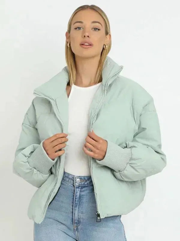Drune | Frauen Casual Stehkragen Pufferjacke