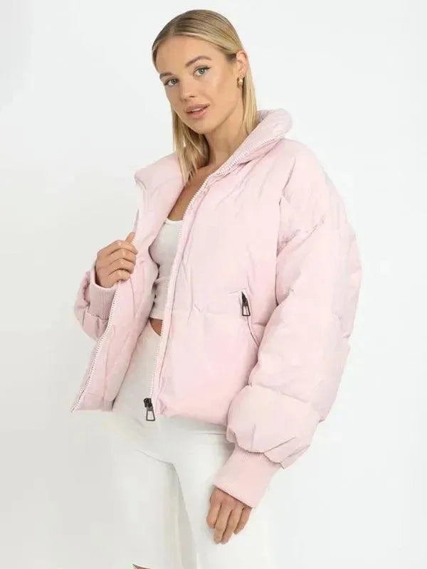 Drune | Frauen Casual Stehkragen Pufferjacke