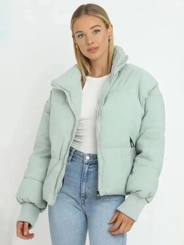 Drune | Frauen Casual Stehkragen Pufferjacke