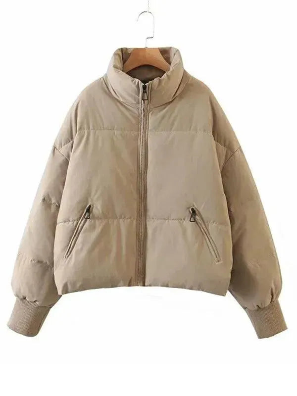 Drune | Frauen Casual Stehkragen Pufferjacke