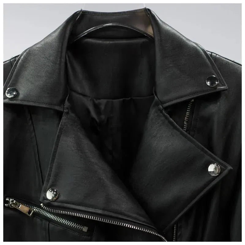 Drune | Damenjacke Kunstlederjacke Unterkante abnehmbar