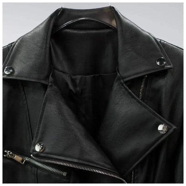 Drune | Damenjacke Kunstlederjacke Unterkante abnehmbar