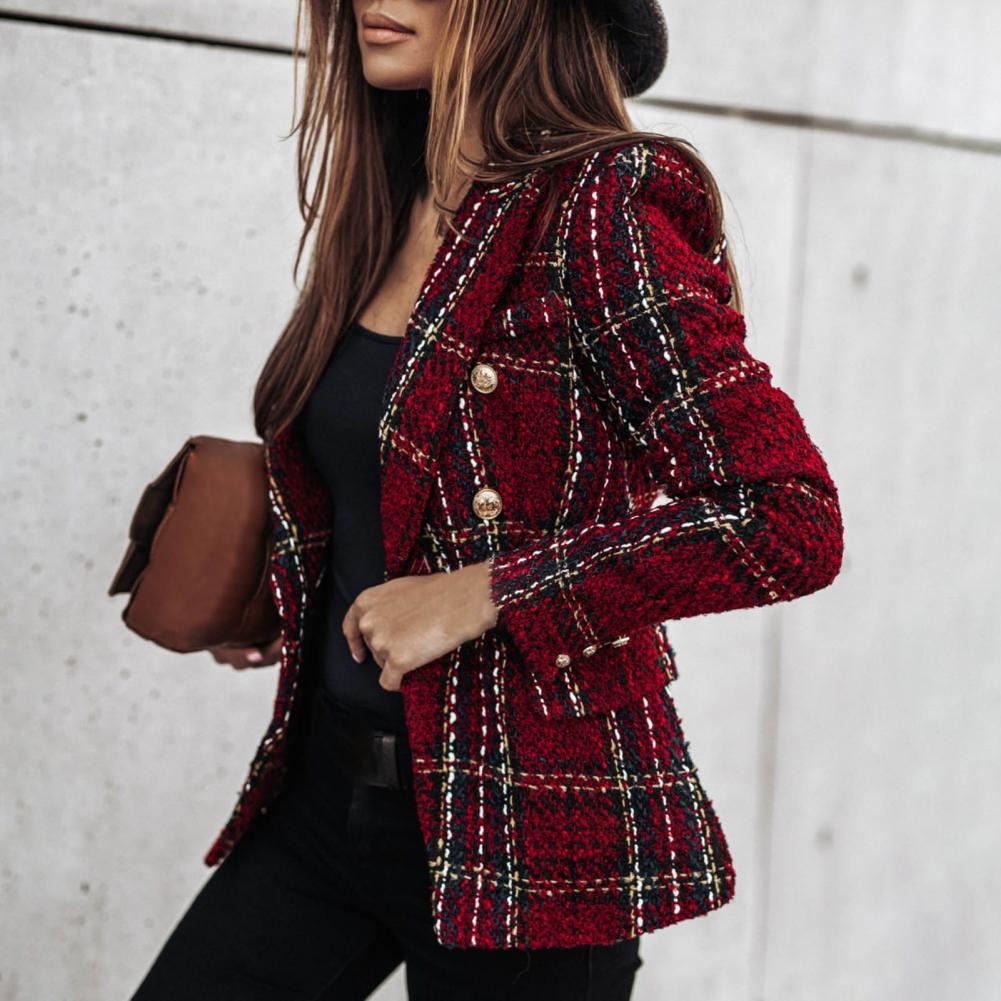 Drune - Karierter modischer Blazer mit seitlichen Taschen