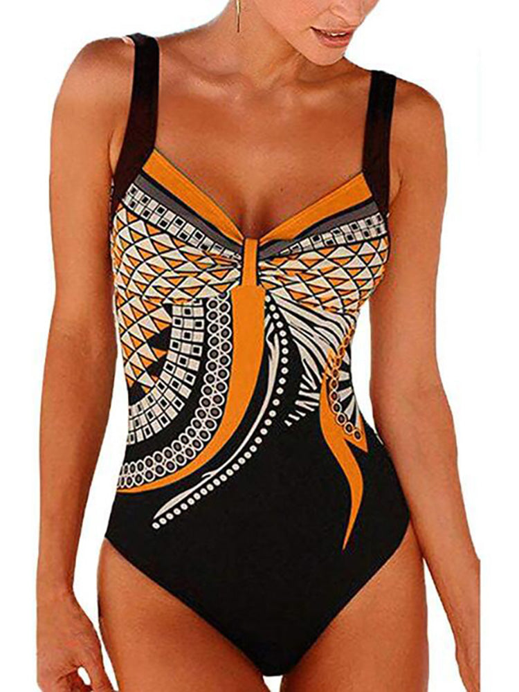 Drune | Damen Kombinierter Badeanzug Push Up Sexiger Badeanzug