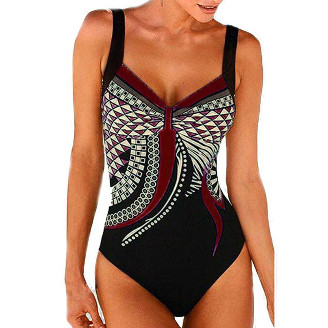 Drune | Damen Kombinierter Badeanzug Push Up Sexiger Badeanzug