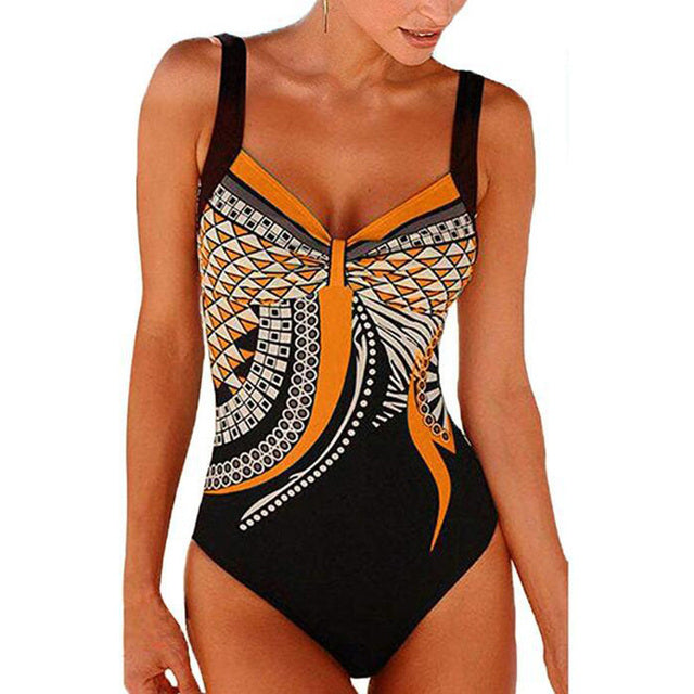 Drune | Damen Kombinierter Badeanzug Push Up Sexiger Badeanzug