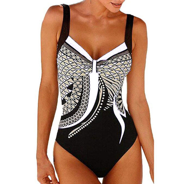 Drune | Damen Kombinierter Badeanzug Push Up Sexiger Badeanzug