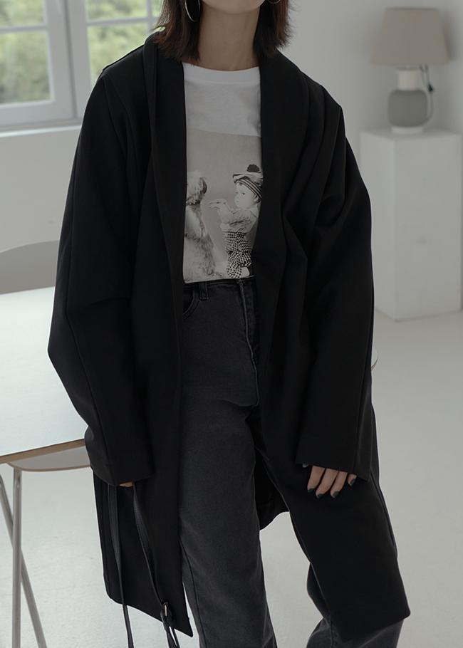 Drune | Oversize Winterjacken schwarz Batwing-Ärmel Taschen wollene Outerwear