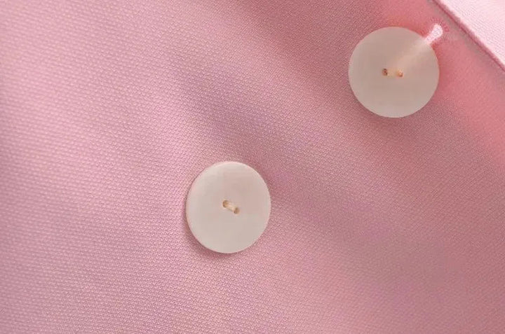 Drune | Frauen Rosa Doppelreihige Blazer Frauen - Formell-Geschäftlich - Unifarben-Genügsam