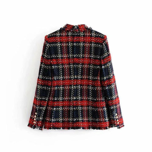 Drune | Damen Karierter Tweed-Blazer Damen - Casual - Karierte