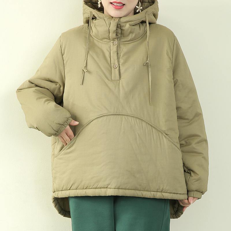 Drune | Plus-Size-Jacken Überbekleidung hellgrün Kapuzenparka mit Kordelzug