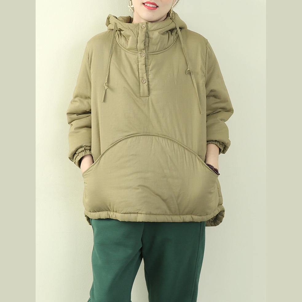 Drune | Plus-Size-Jacken Überbekleidung hellgrün Kapuzenparka mit Kordelzug