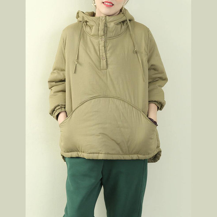 Drune | Plus-Size-Jacken Überbekleidung hellgrün Kapuzenparka mit Kordelzug