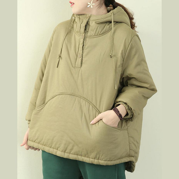 Drune | Plus-Size-Jacken Überbekleidung hellgrün Kapuzenparka mit Kordelzug