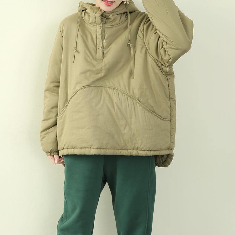 Drune | Plus-Size-Jacken Überbekleidung hellgrün Kapuzenparka mit Kordelzug