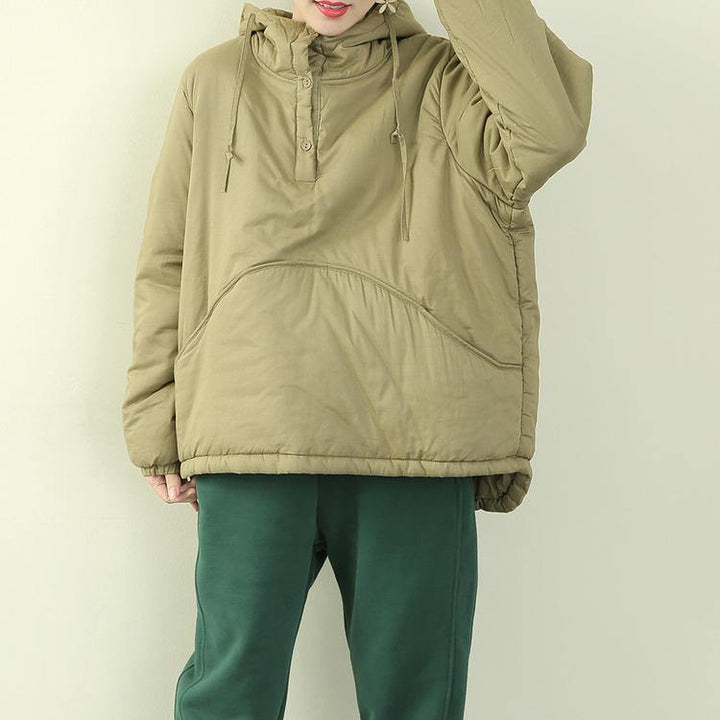 Drune | Plus-Size-Jacken Überbekleidung hellgrün Kapuzenparka mit Kordelzug